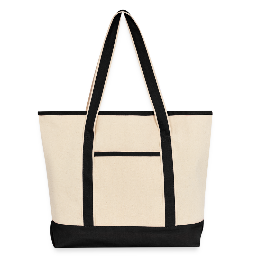 Large Canvas Deluxe Tote - Natural/Black