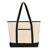 Large Canvas Deluxe Tote - Natural/Black