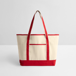 Large Canvas Deluxe Tote - Natural/Classic Red