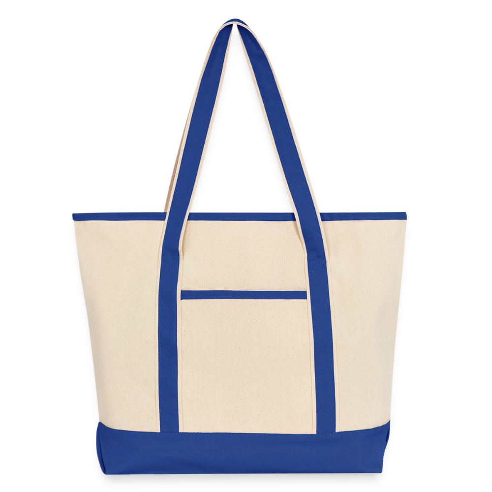 Large Canvas Deluxe Tote - natural/royal