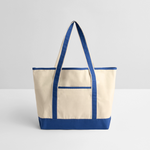 Large Canvas Deluxe Tote - natural/royal