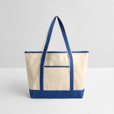Large Canvas Deluxe Tote - natural/royal