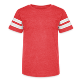 Kid's Football Tee - vintage red/white
