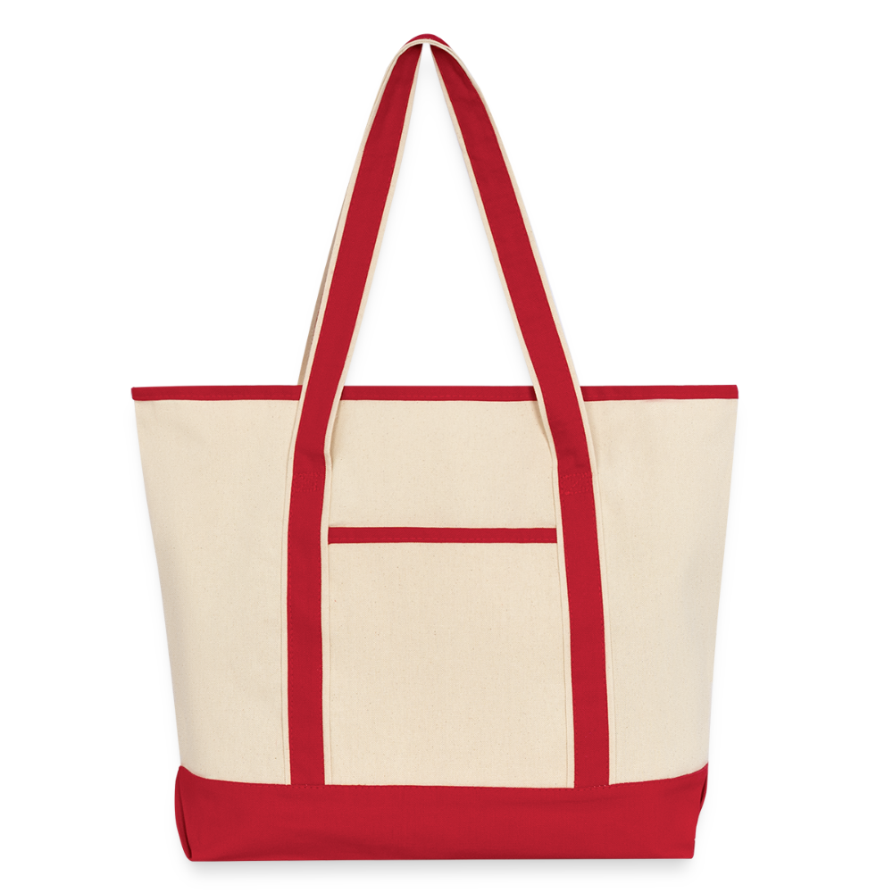 Large Canvas Deluxe Tote - Natural/Classic Red