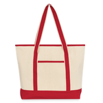 Large Canvas Deluxe Tote - Natural/Classic Red