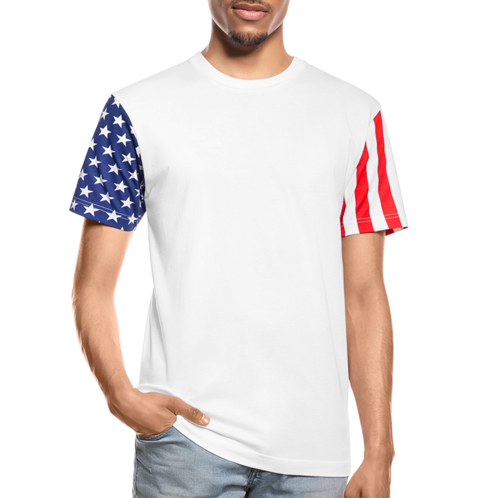 Adult Stars & Stripes T-Shirt | LAT Code Five™ 3976 - white