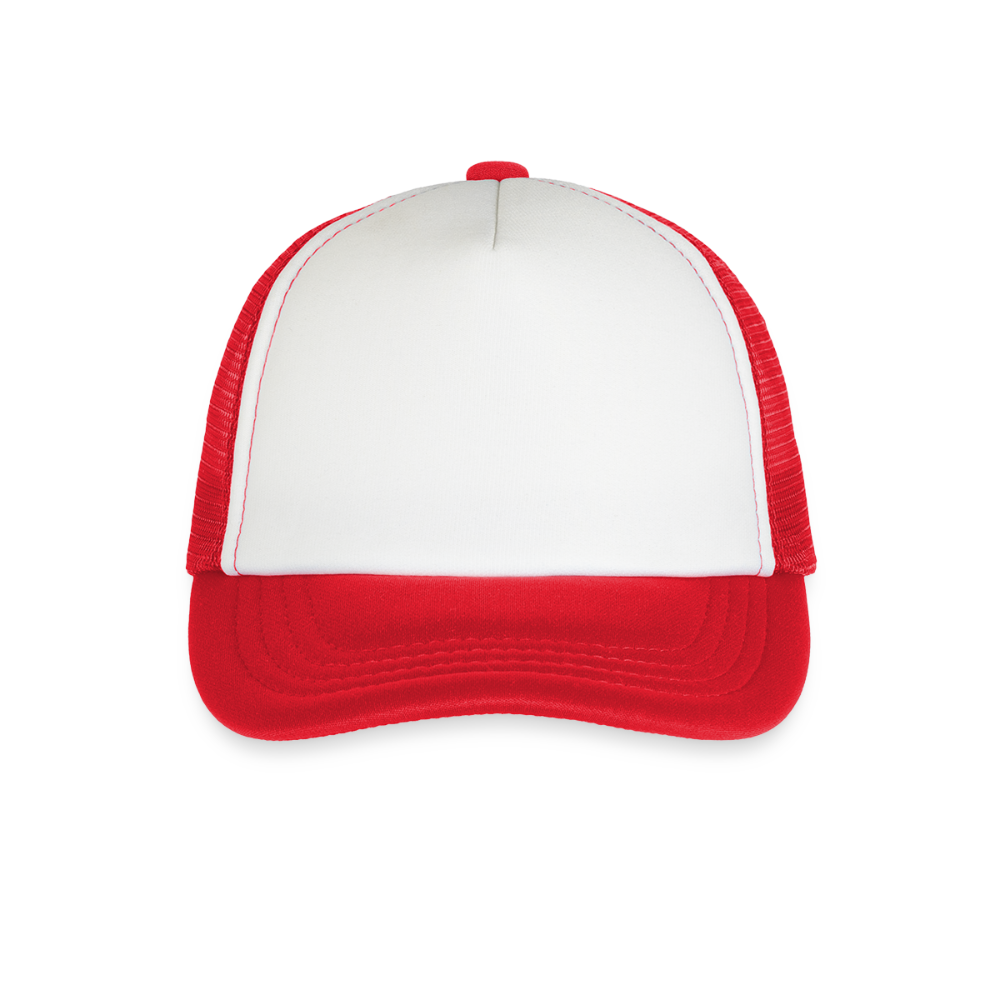 Kid's Trucker Cap - white/red